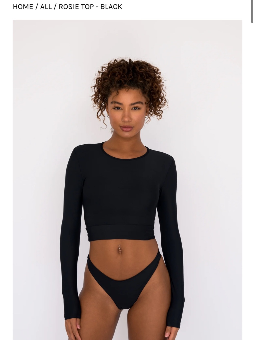 NWT SKATIE Rosie cropped rash guard size S NAVY
